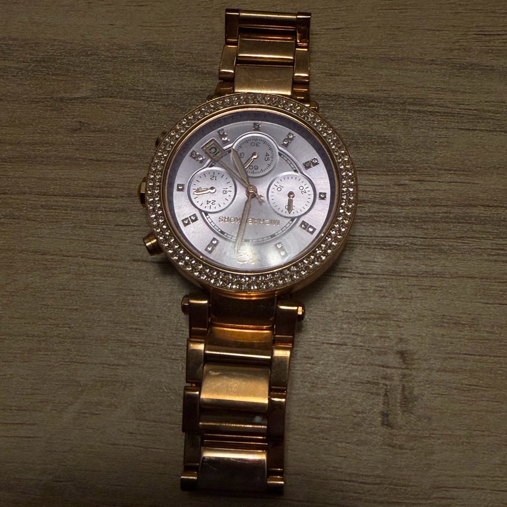 Michael Kors Rose Gold Women's Watch with Crystal Accents - Picture 5 of 5